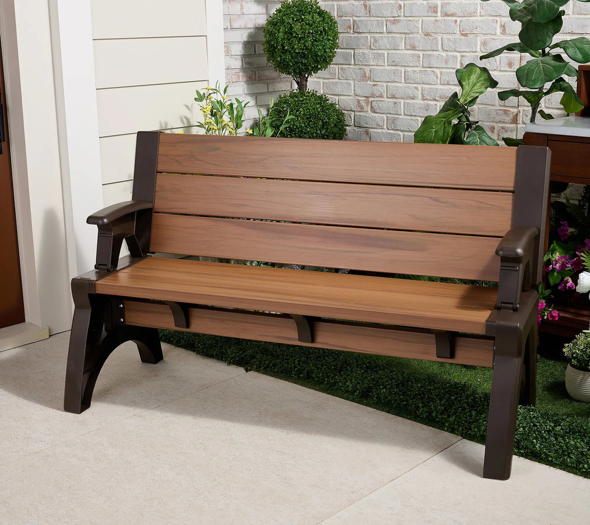Convert-a-Bench Gen II XL Designer Series, Bench-to-Table Multi-Functional Outdoor Patio Furniture, Convertible Stool & Chair for Backyard, Garden and Deck