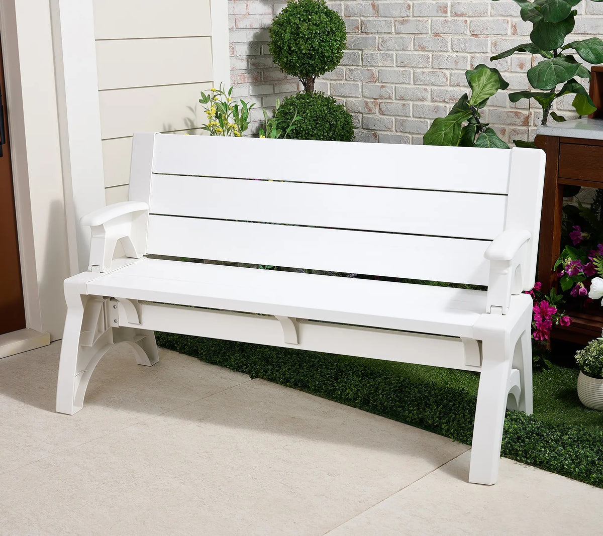 Convert-a-Bench Gen II XL Designer Series, Bench-to-Table Multi-Functional Outdoor Patio Furniture, Convertible Stool & Chair for Backyard, Garden and Deck