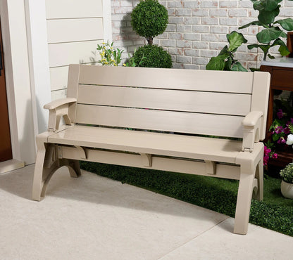 Convert-a-Bench Gen II XL Designer Series, Bench-to-Table Multi-Functional Outdoor Patio Furniture, Convertible Stool & Chair for Backyard, Garden and Deck