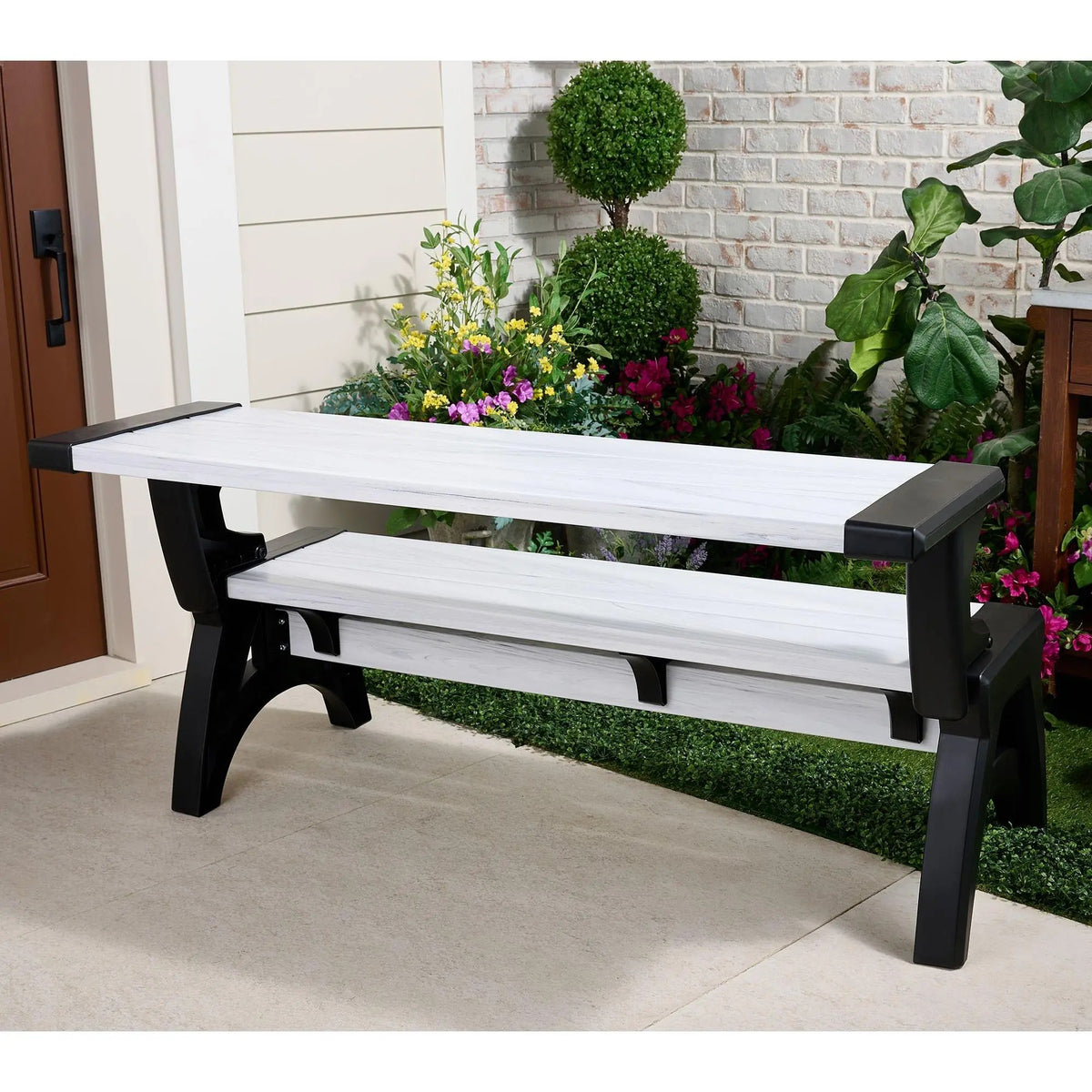 Convert-a-Bench Gen II XL Designer Series, Bench-to-Table Multi-Functional Outdoor Patio Furniture, Convertible Stool & Chair for Backyard, Garden and Deck