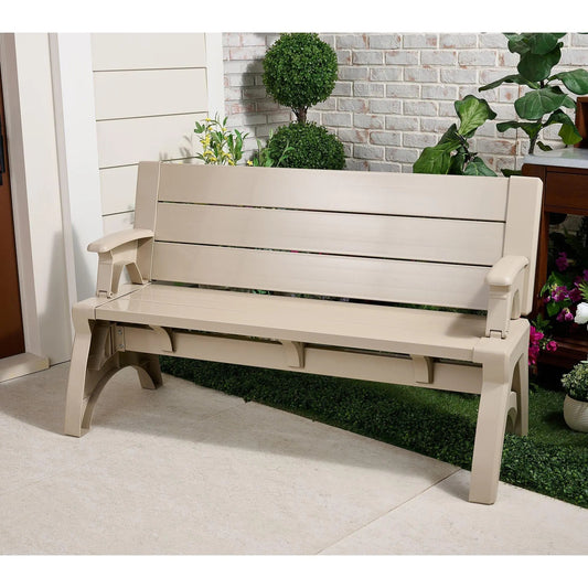 Convert-a-Bench Gen II XL Designer Series, Bench-to-Table Multi-Functional Outdoor Patio Furniture, Convertible Stool & Chair for Backyard, Garden and Deck