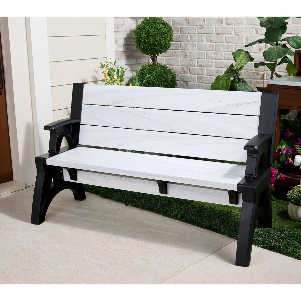 Convert-a-Bench Gen II XL Designer Series, Bench-to-Table Multi-Functional Outdoor Patio Furniture, Convertible Stool & Chair for Backyard, Garden and Deck
