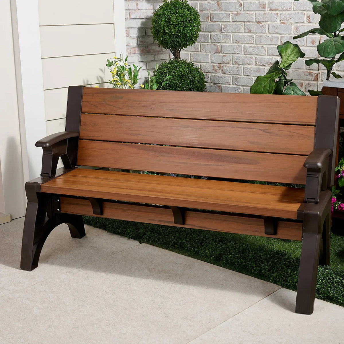 Convert-a-Bench Gen II XL Designer Series, Bench-to-Table Multi-Functional Outdoor Patio Furniture, Convertible Stool & Chair for Backyard, Garden and Deck