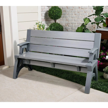 Convert-a-Bench Gen II XL Designer Series, Bench-to-Table Multi-Functional Outdoor Patio Furniture, Convertible Stool & Chair for Backyard, Garden and Deck