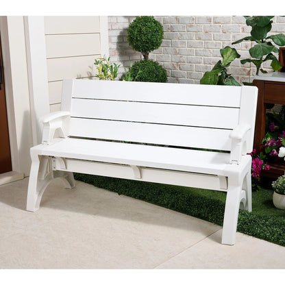 Convert-a-Bench Gen II XL Designer Series, Bench-to-Table Multi-Functional Outdoor Patio Furniture, Convertible Stool & Chair for Backyard, Garden and Deck