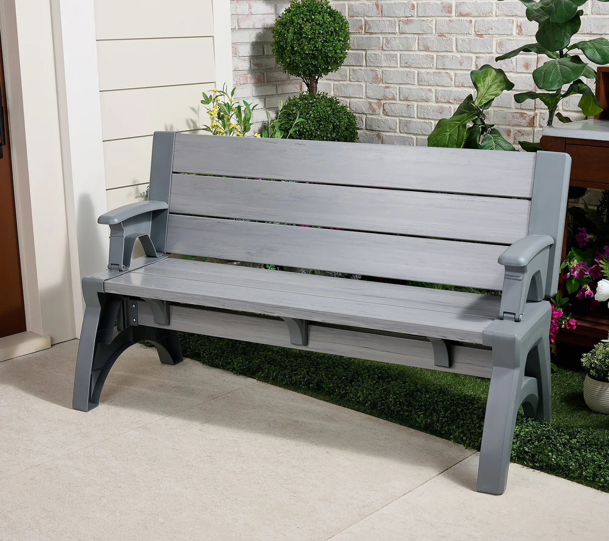 Convert-a-Bench Gen II XL Designer Series, Bench-to-Table Multi-Functional Outdoor Patio Furniture, Convertible Stool & Chair for Backyard, Garden and Deck